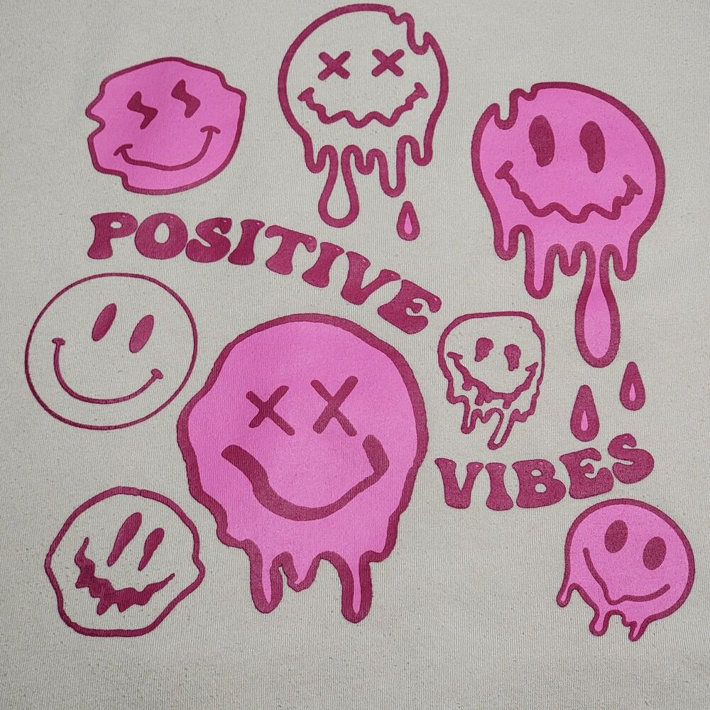 Orange Kiss LS Full Zip Jacket "Positive Vibes" Melting Smiles Size Large